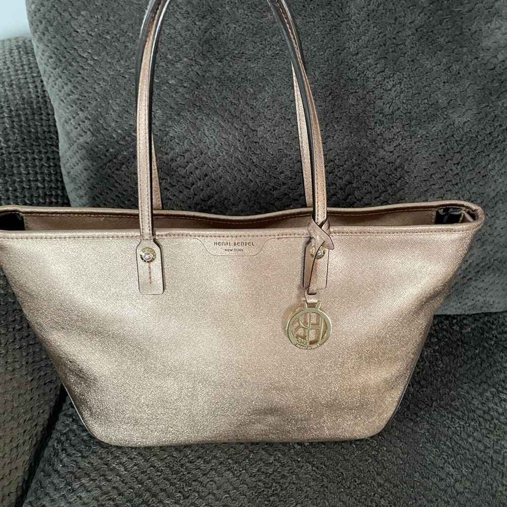 Henri Bendel rose gold tote